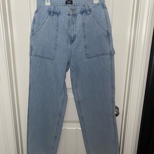 High Waist Cargo Denim Jeans